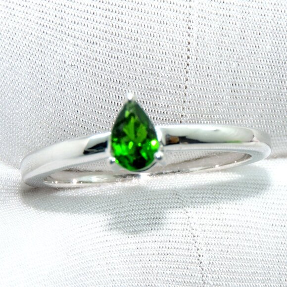 Faceted Chrome diopside Gemstone Silver Ring, Divine Statement Ring, Size:-8US - Picture 2 of 5
